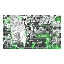 Green！One Piece Playmat With Zones OPCG TCG Card Game Zoro PlayMat 2mm 60X35cm picture