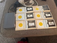 Syquest EZ135 External SCSI Removable 135MB Cartridge Drive, Cables, And 6 Discs picture