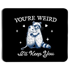 Funny Black Raccoon Possum Mouse Pad 9.5x7.9 Inch Sarcastic Desk Accessory picture