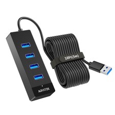 10ft 4-Port USB 3.0 Hub Long Cable for PC, USB 3.0 Extender Hub 5Gbps picture
