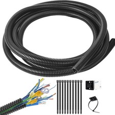 1/2 in Wire Loom Split Tubing 10 ft Cord Protector Flexible Automotive Conduit picture