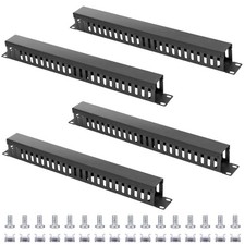 4 Pack 19 Inch 1U Server Rack Cable Management -24 Slot Horizontal Rack Mount Ca picture