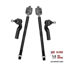 4Pcs Front Steering Inner Outer Tie Rod Ends Kit picture