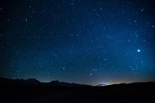 Landscape space silhouette stars night hills sky Custom Gaming Mat Desk picture