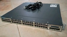 Cisco WS-C3750X-48PF-S 48-Port Gigabit IP Base Switch w/ DUAL POWER & C3KX-NM-1G picture