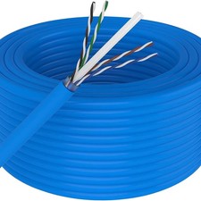 Patron 1000' Cat6 Ethernet Blue Bulk Network Cable 23AWG 600Mhz UL Bare Solid picture