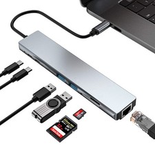 8 in 1 USB-C Hub Type C To USB 3.0 4K PD Adapter For iPhone Macbook Pro/Air picture