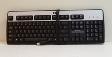 Genuine HP Wired USB Keyboard Silver/Black | SK-2885 picture