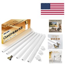 Self-Adhesive 85in Cord Cover Kit for Safe Wire Management - 6 Pieces Included picture