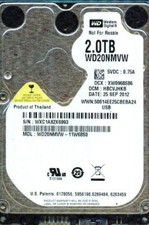 WD20NMVW-11W68S0,  HBCVJHKB,  WESTERN DIGITAL 2TB, USB 3.0  WXC1 SEP 2012 picture
