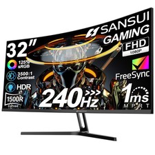 SANSUI ES-G32C1F 32 Inch Curved 240Hz Gaming Monitor FHD 1080P picture