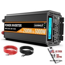 2500W Power Inverter 12V DC to AC 110V/120V (Peak) 5000W Converter 3 sockets picture