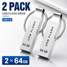 2 Pack USB Flash Drive 64GB Metal Thumb Drive USB 2.0 Memory Stick for PC Laptop picture