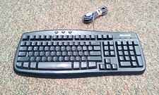 Microsoft Basic Keyboard 1.0A PS/2 Wired QWERTY Black no feet picture