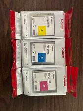 3x Canon PFI-007 Y C M Ink Tanks iPF670E imagePROGRAF EXPIRED 2020 picture