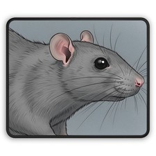 Cute Grey Rat Gaming Mouse Pad picture