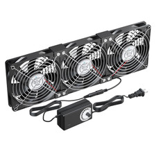 3X120Mm Computer Fans with AC Plug & Speed Controller - 12V DC Cooling Fans picture