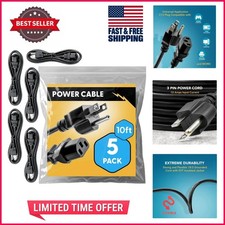Reliable 5-Pack 10ft  Listed Power Cords - IEC C13 to NEMA for IT Departments picture