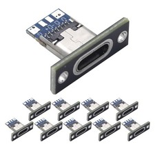 Cermant 10PCS USB 3.1 Type C Connector 24 Pins Female Black Baffle,  picture