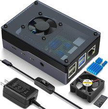 Case for Raspberry Pi 4 Model B with Fan Power Supply 4Pcs Heatsinks picture