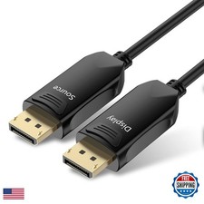 BIFALE Displayport Fiber Optic Cable 50ft 32.4Gbps DP1.4 Gold Plated Connector picture