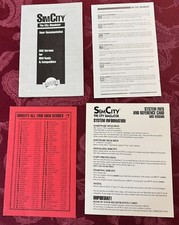 Sim City User Documentation System Info card and All Time High Scores NO GAME picture