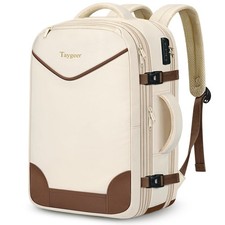 Taygeer 35L Travel Backpack Carry On with Lock, TSA Flight Large, Beige picture