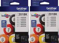 New Genuine Brother LC201 Black 2PK Ink Cartridges MFC-J480DW, MFC-J485DW picture