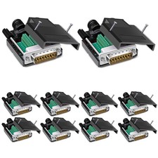 10 PCS DB15 Solderless RS232 Serial 15 Pin Terminal Male Adapter Breakout picture