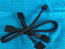 LOT 2 Pcs  6 pin to 4x IDE DRIVE power cable for Evga supernova 850 1000 Braided picture