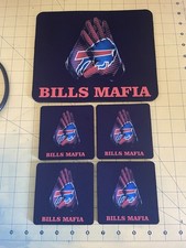 Buffalo Bills Mafia Mouse Pad And 4 To Match Coasters picture
