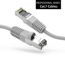 20Ft CAT7 Shielded (SSTP) 600MHz Ethernet Network Booted Cable Gray picture