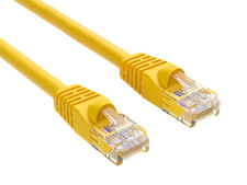 5ft Cat5e UTP Ethernet Network Patch Cable Snagless 24AWG Bare Copper, Yellow picture