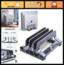 Adjustable 3-Slot Vertical Laptop Stand Holder for MacBook, Dell, HP, Lenovo, Up picture