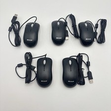 Microsoft Basic Optical Mouse v2.0 Model 1113 Wired USB Black Lot of 5 New picture