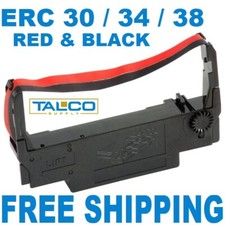 (72) EPSON ERC 30 / 34 / 38 COMPATIBLE BLACK & RED INK POS PRINTER RIBBONS *NEW* picture
