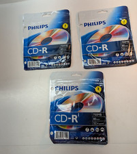 LOT OF 3 Philips CD-R 700MB 80min 52x Speed DISCS 80 Minutes 3 Pcs Compact Disc picture