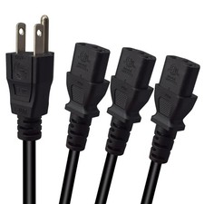 Computer Y Splitter Power Cord NEMA 515P to 3*IEC320 C13 Female 2M 6.5FT picture