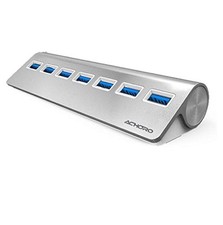 7 Ports USB 3.0 Hub, Triangle Aluminum Alloy USB Port Expander, High-Speed US... picture