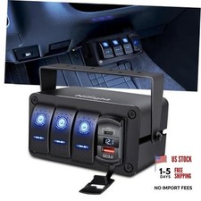 3 Gang Rocker Switch Panel Blue Backlit with PD 4 Gang Type C +USB Blue+Box picture
