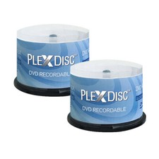 100 PC PlexDisc 16X 4.7 GB DVD-R Glossy White Inkjet Hub Printable Disc 632-514 picture