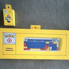 Pokémon Wireless Plug & Play Full-Size Keyboard Blue Red Yellow QWERTY picture