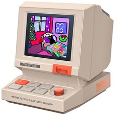 MiniToo Retro PC-Style Computer Speaker, Pixel Screen with DIY Faces picture