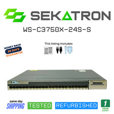 🔀 WS-C3750X-24S-S • 24× SFP • IP Base • Stackable Enterprise Switch ⚡FastShip picture