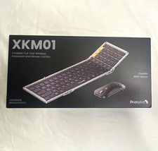 ProtoArc XKM01 Wireless Foldable Portable Full-Size QWERTY Keyboard Mouse Black picture