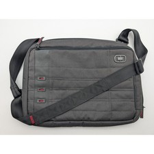 OGIO International Messenger Bag Gray Crosshatch Laptop Shoulder Bag Padded picture