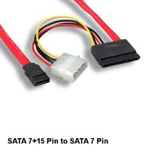 Kentek 18 Inch SATA Cord 7+15Pin to 7Pin+Molex Power PC External Hard Drive Data picture