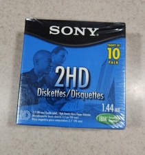 Sony 2HD IBM Formatted (1.44 MB) 3.5'' Diskettes ~10 Disk Pack New Sealed picture