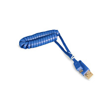 4.50ft MicroUSB Cable Micro B Coiled - Blue picture