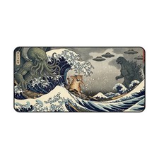 Funny  Cat  Mouse Pad XL Large Gaming Desk Mat Non-Slip  16x32 picture